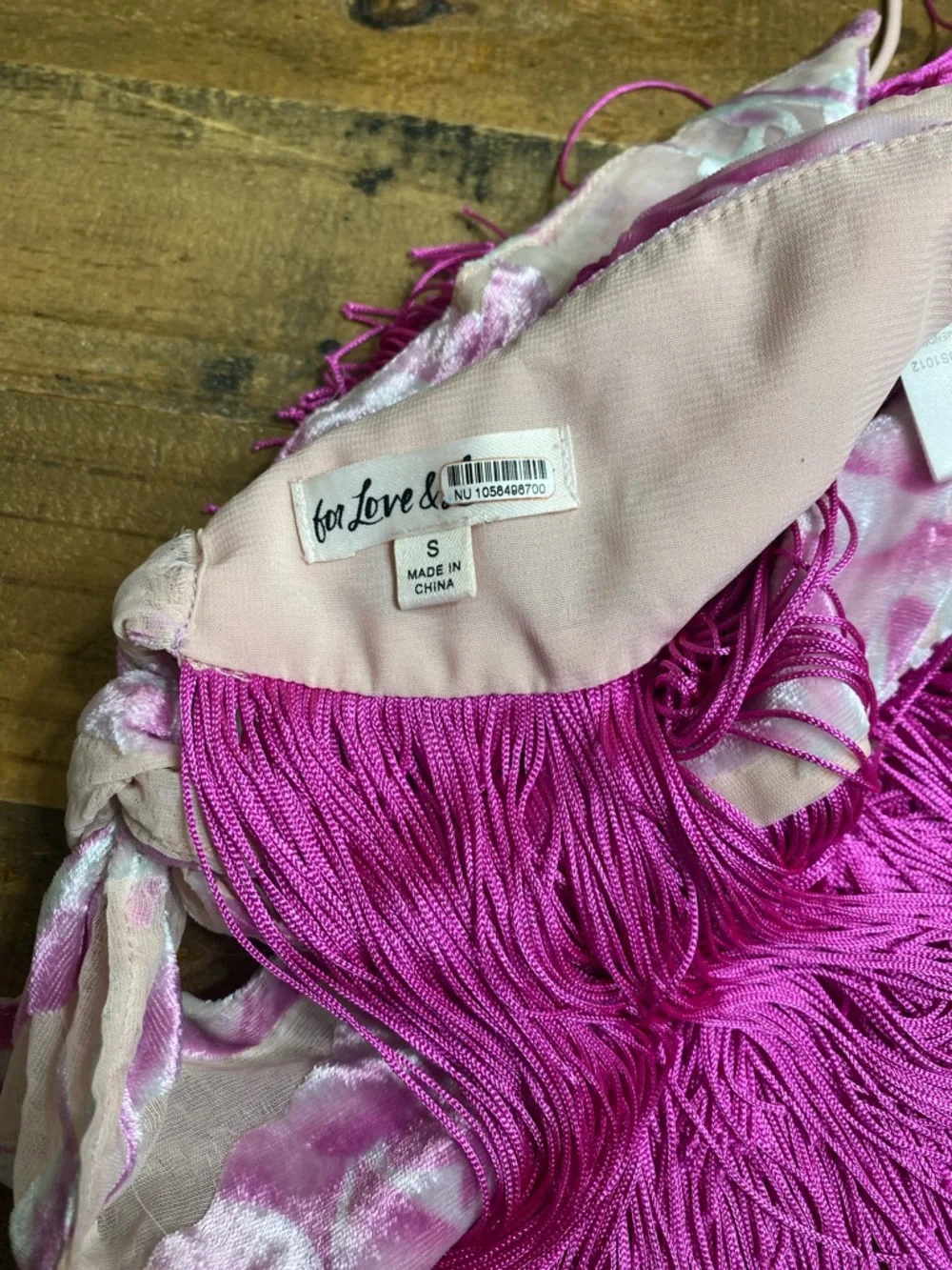 For Love And Lemons Pink Floral Fringe Halter Camisole - Picture 4 of 5